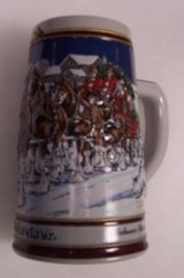 1989 Budweiser Holiday Beer Stein