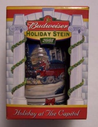2001 Budweiser Holiday Beer Stein