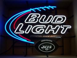 Bud Light Beer NFL Jets Neon Sign