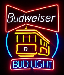 Budweiser Beer Cable Car Neon Sign