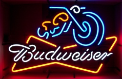Budweiser Beer Motorcycle Neon Sign [object object] My Beer Sign Collection &#8211; Not for sale but can be bought&#8230; budweisermotorcycle