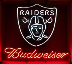 Budweiser NFL Oakland Raiders Football Neon Beer Bar Sign Light budweiser beer neon sign tube Budweiser Beer Neon Sign Tube budweiseroaklandraidersnfl 1