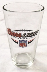 Coors Light Beer NFL Pint Glass