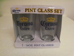 Corona Extra Beer Pint Glass Set