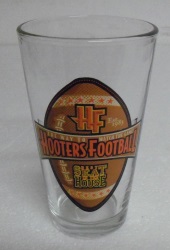 Hooters Football Pint Glass