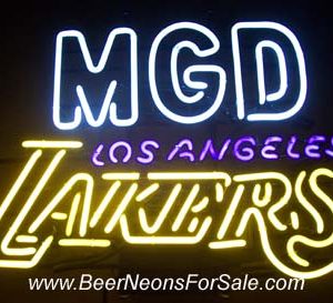 Miller Genuine Draft Beer NBA Lakers Neon Sign