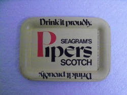 Seagrams Pipers Scotch Tip Tray