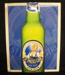 St Pauli Girl Beer 3D Bottle Tin Sign