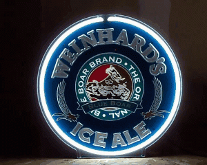 weinhards ice ale motion neon sign