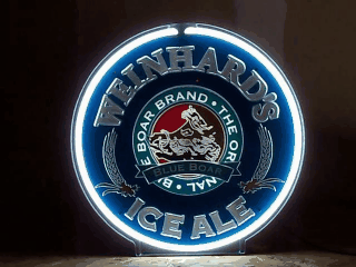 weinhards ice ale motion neon sign