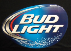 Bud Light Beer Splash Tin Sign