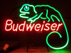 Budweiser Beer Lizard Neon Sign [object object] My Beer Sign Collection &#8211; Not for sale but can be bought&#8230; budweiserlizard1998