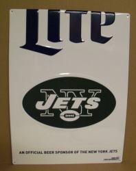 Lite Beer NFL Jets Tin Sign