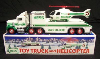hess toy truck and helicopter