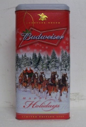 Budweiser Beer Holiday Bottle Tin