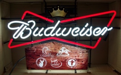 budweiser beer outdoors neon sign