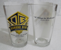 diamond bear beer pint glass