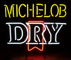 michelob dry beer neon sign