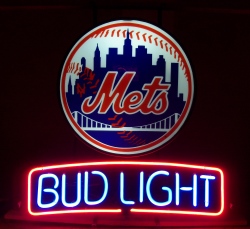 bud light beer mlb mets neon sign