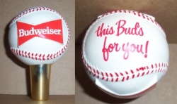 budweiser beer baseball tap handle