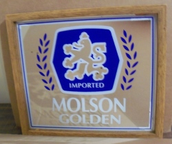 molson golden beer mirror