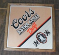 coors extra gold beer mirror