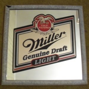 miller genuine draft light beer mirror