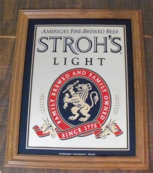 strohs light beer mirror