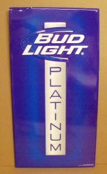 bud light platinum beer tin sign