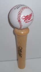 miller high life beer baseball tap handle