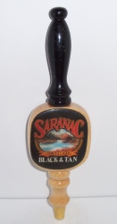 saranac black tan beer tap handle