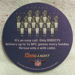 Coors Light Beer NFL Coaster
