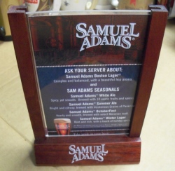Samuel Adams Beer Table Tent