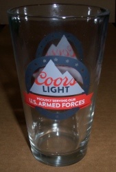 Coors Light Beer Armed Forces Pint Glass