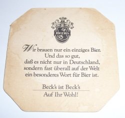 Becks Beer Coaster becks beer coaster Becks Beer Coaster becks4rear