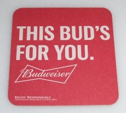 Budweiser Beer Coaster budweiser beer coaster Budweiser Beer Coaster budweiser2016rear