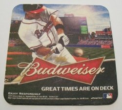 Budweiser Beer Atlanta Braves Coaster