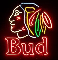 Budweiser Bud Beer Indian Neon Sign budweiser beer neon sign tube Budweiser Beer Neon Sign Tube budblackhawk