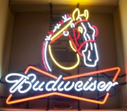 Budweiser Beer Clydesdale Neon Sign [object object] My Beer Sign Collection &#8211; Not for sale but can be bought&#8230; budweiserclydesdale e1591315879130