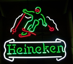 Heineken Beer Skier Neon Sign heineken beer neon sign tube Heineken Beer Neon Sign Tube heinekenskier