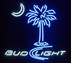 Bud Light Beer SC Palmetto Neon Sign