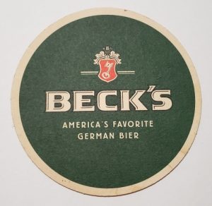 Becks Beer Coaster becks beer coaster Becks Beer Coaster becksfavoritegermanbiercoasterrear 300x292