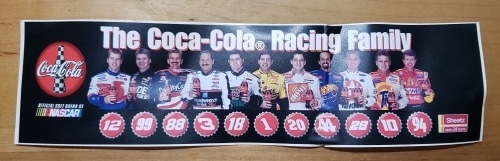 Coca Cola NASCAR Racing Family Sticker