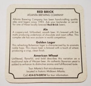 Red Brick Ales Lagers Coaster red brick ales lagers coaster Red Brick Ales Lagers Coaster redbrickaleslagerscoasterrear 300x286