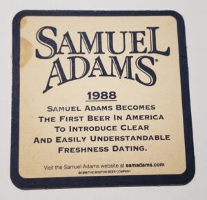 Samuel Adams Beer Coaster samuel adams beer coaster Samuel Adams Beer Coaster samueladams1998rear 300x290