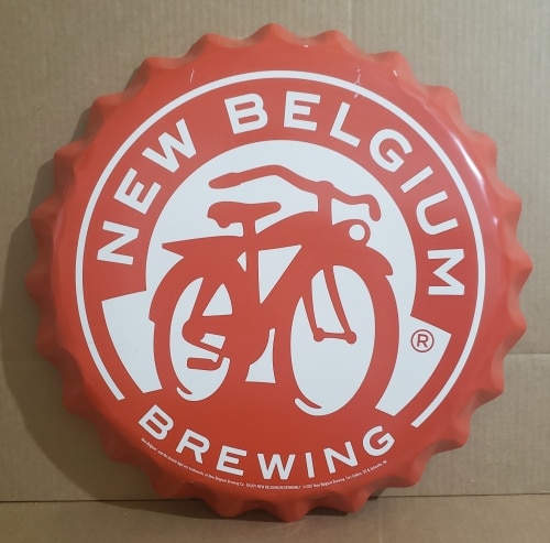 New Belgium Beer Cap Tin Sign