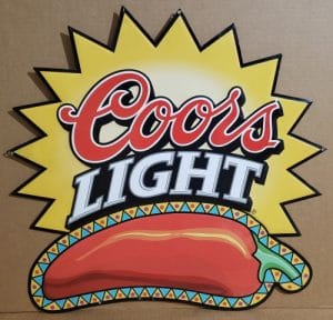 Coors Light Beer Tin Sign coors light beer tin sign Coors Light Beer Tin Sign coorslightchilipeppertin2000 300x288