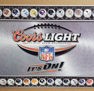 Coors Light Beer NFL Tin Sign