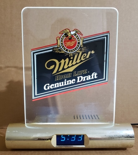 Miller Genuine Draft Beer Clock Light