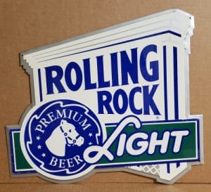 Rolling Rock Light Beer Tin Sign rolling rock light beer tin sign Rolling Rock Light Beer Tin Sign rollingrocklightsteeplechasetin1999 300x273